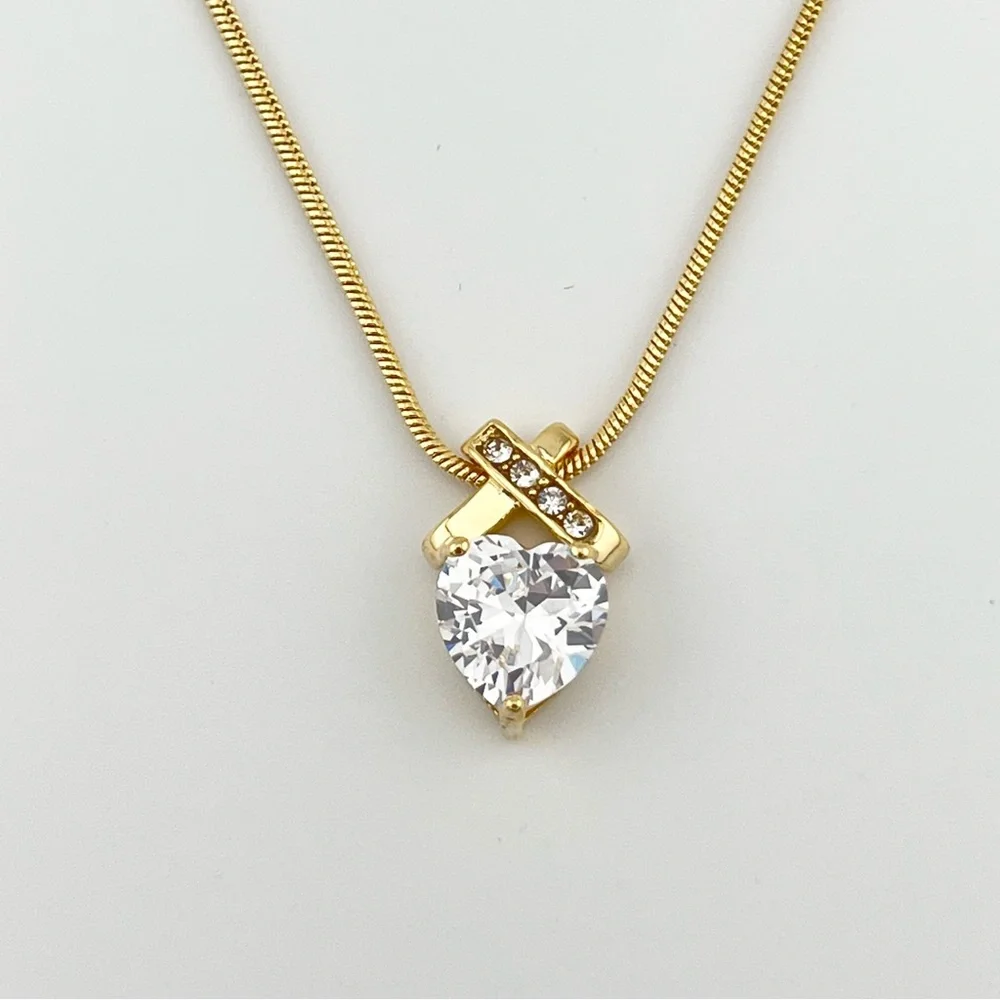 Swarovski Crystal Infinity Heart Gold Necklace - Picture 6 of 9